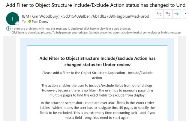 IBM Idea Add Filter Object